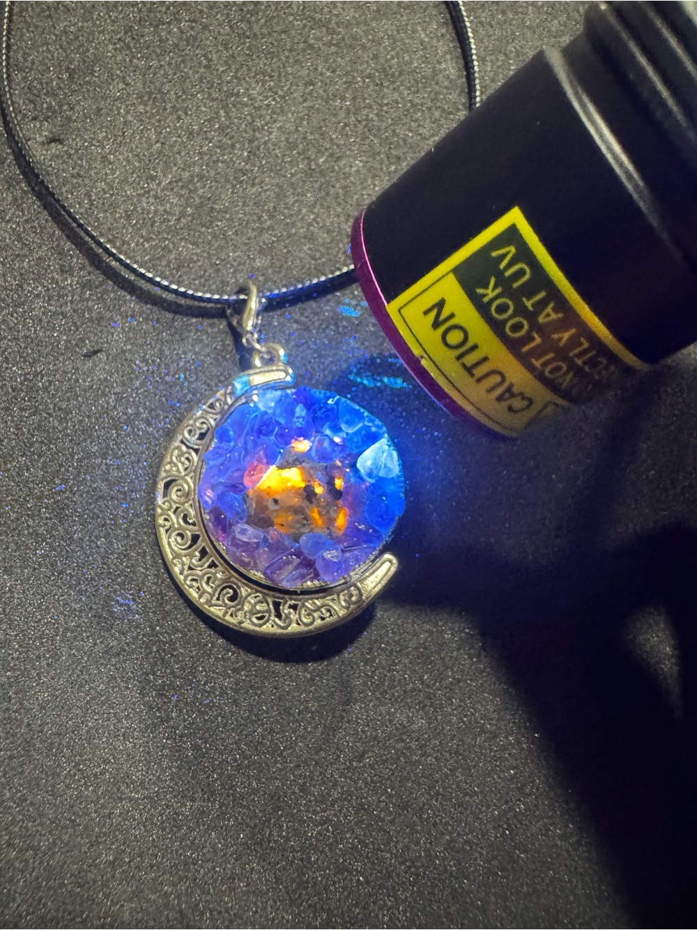 Handmade Yooperlite and amethyst one one side labradorite on the other pendant